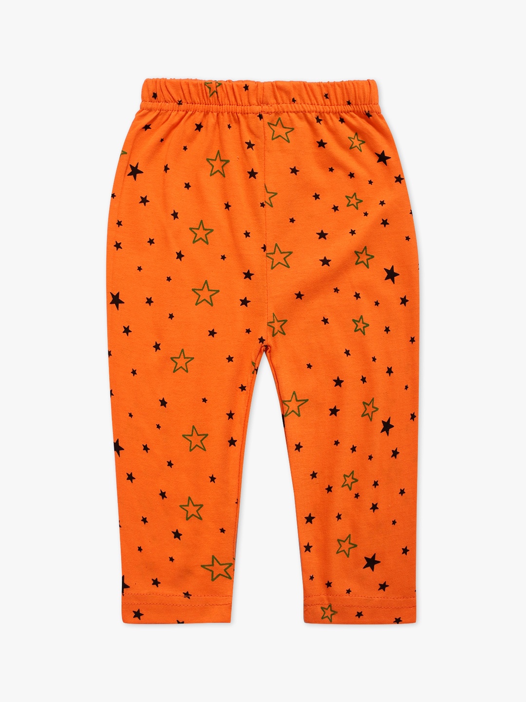 

DIAZ Infant Kids Orange & Black Printed Ankle-Length Leggings