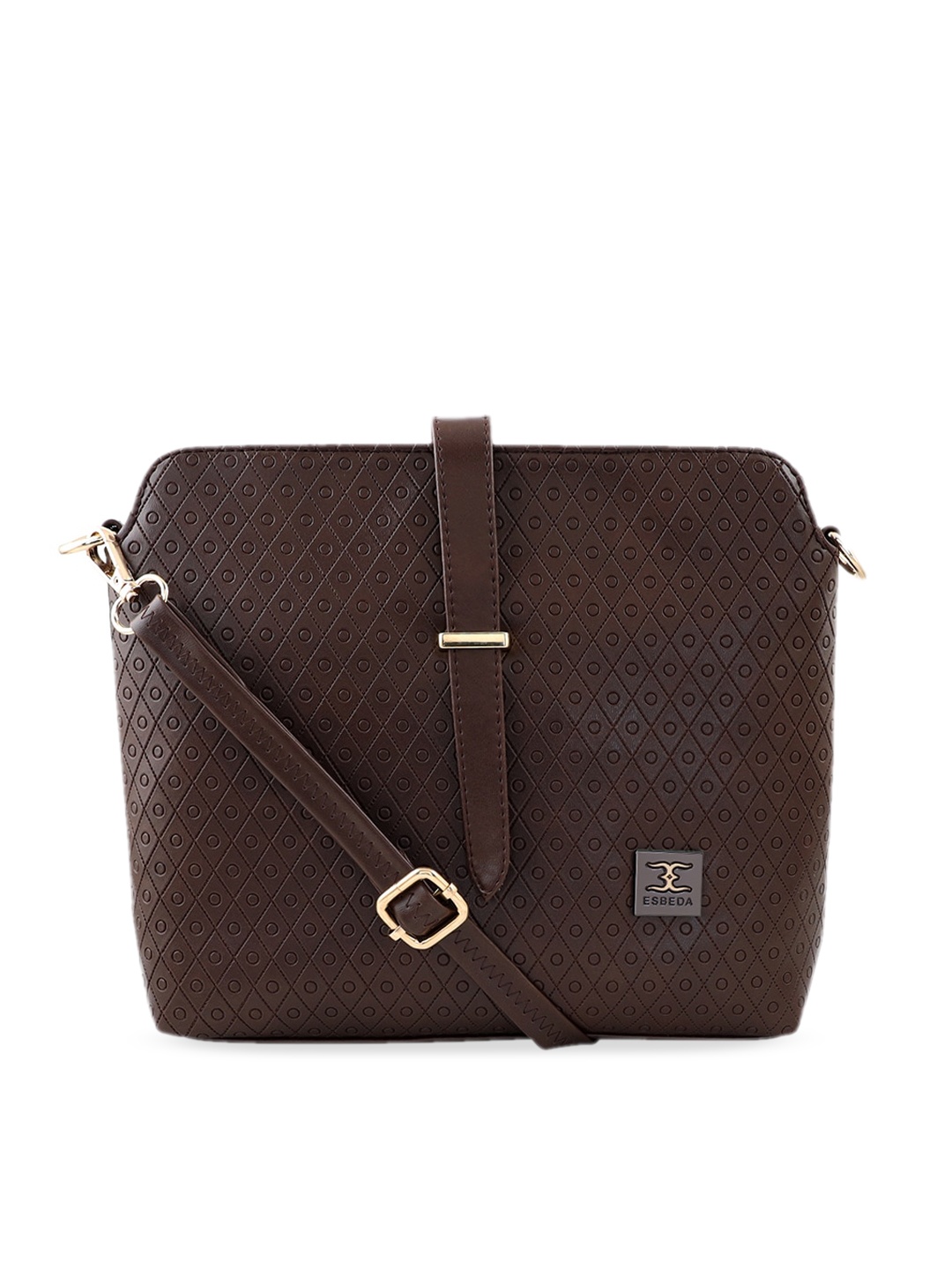 

ESBEDA Brown Textured Sling Bag