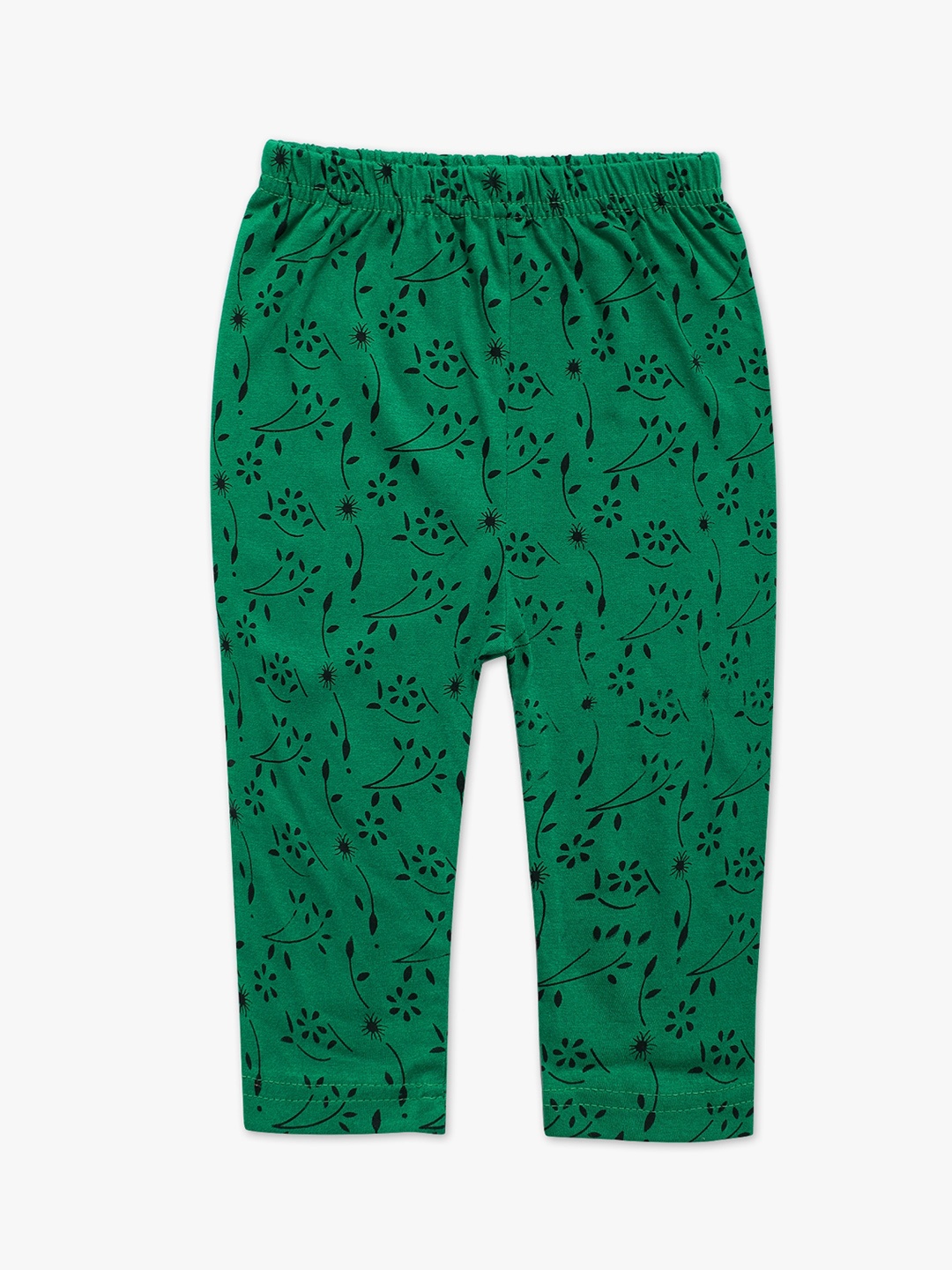 

DIAZ Infant Kids Green & Black Printed Ankle-Length Leggings