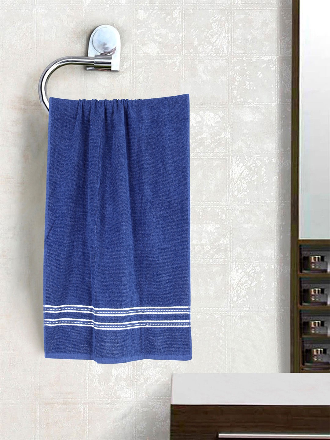 

ROMEE Unisex Blue Solid 400 GSM Bath Towel