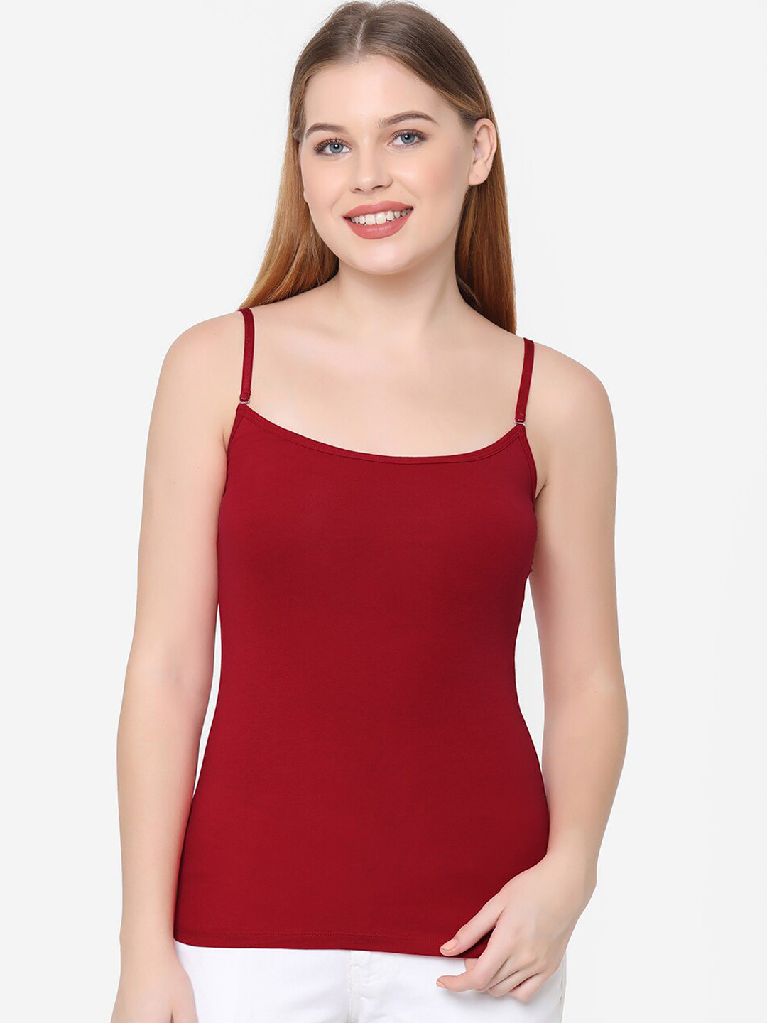 

Soie Women Red Solid Camisole