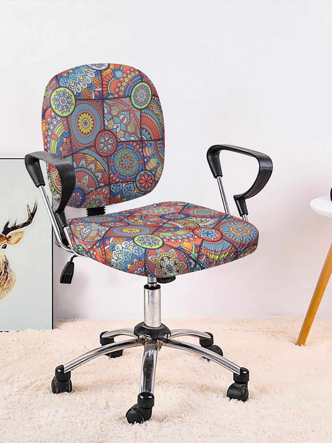 

Cortina Set Of 8 Orange & Blue Ethnic Motifs Chair Covers