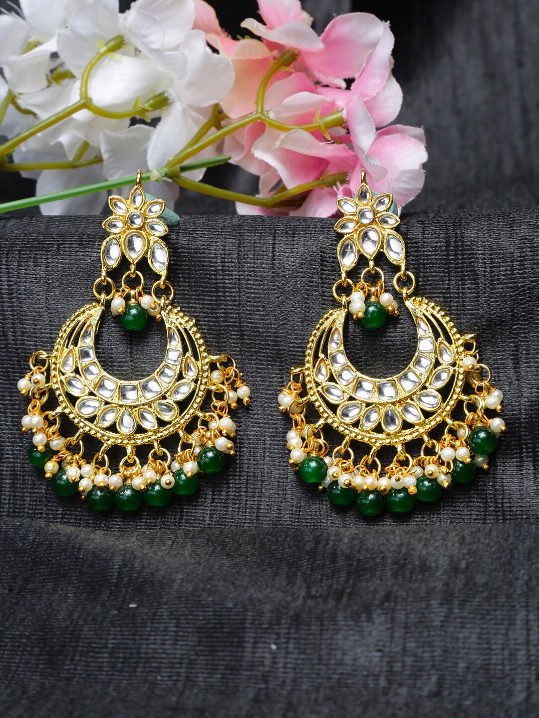 

Shining Diva Gold-Plated Contemporary Chandbalis