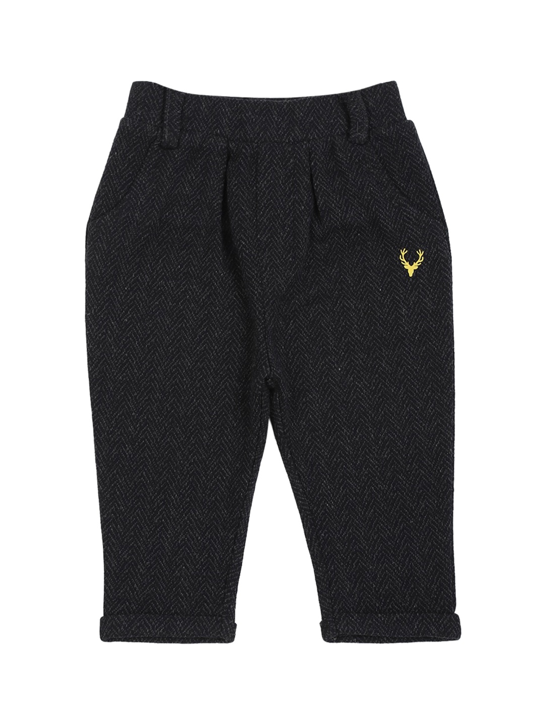 

Allen Solly Junior Boys Black Regular Fit Solid Regular Trousers