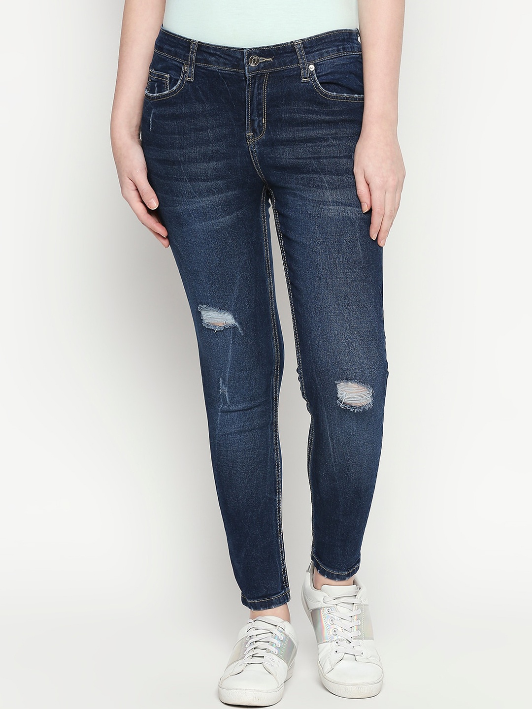 

People Women Navy Blue Skinny Fit Jeans