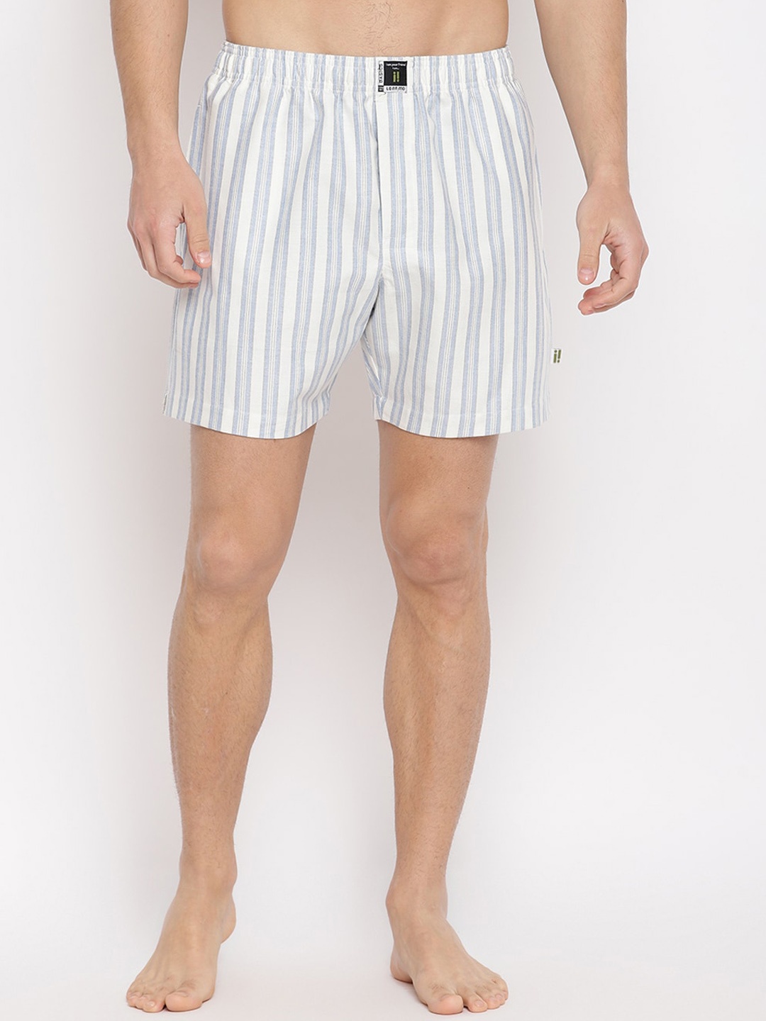 

La Intimo Men White & Blue Striped Boxers LI6ILBD020