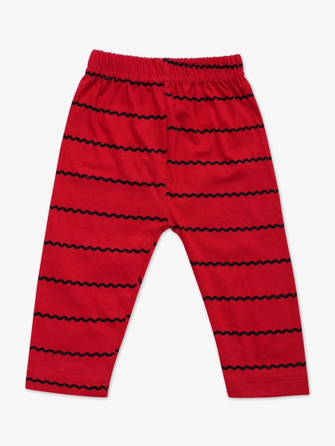 

DIAZ Infant Kids Red & Black Striped Ankle-Length Leggings