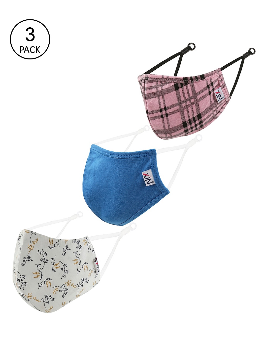 

XIN Unisex Pack Of 3 Assorted 2-Ply Reusable Cloth Masks