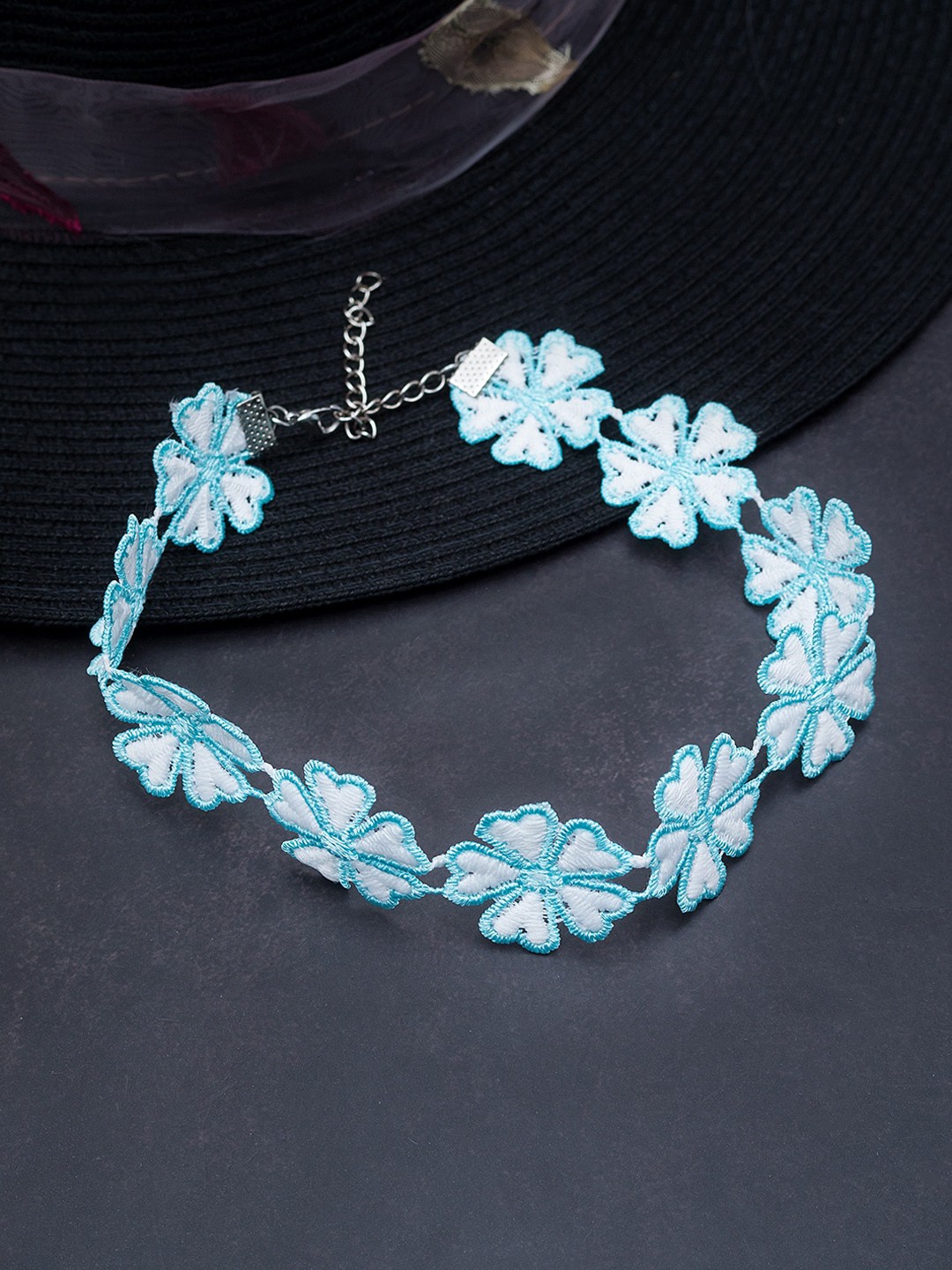 

Golden Peacock Blue Choker Necklace