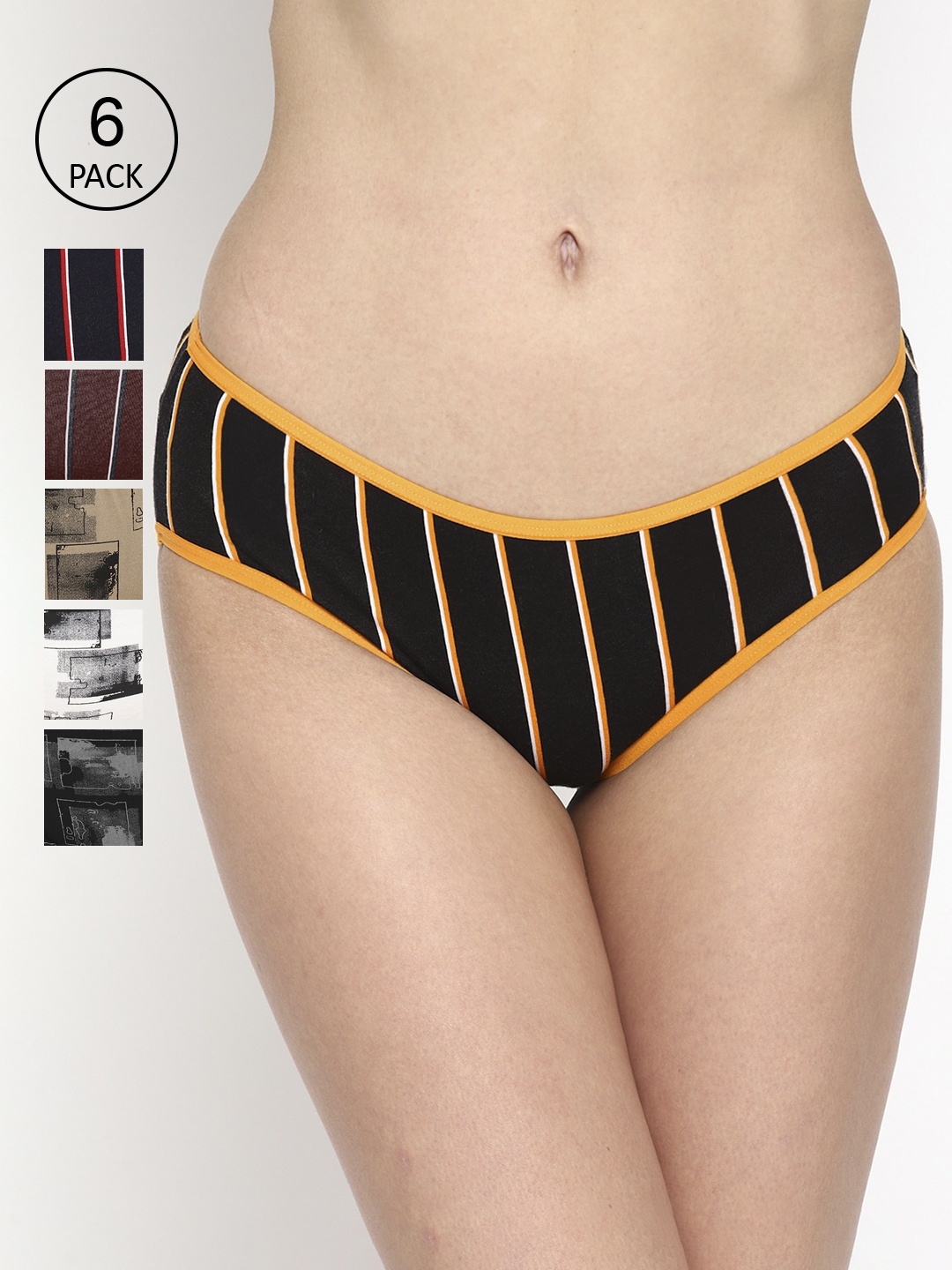 

Skidlers Women Pack Of 6 Assorted Hipster Briefs BRIEF-44