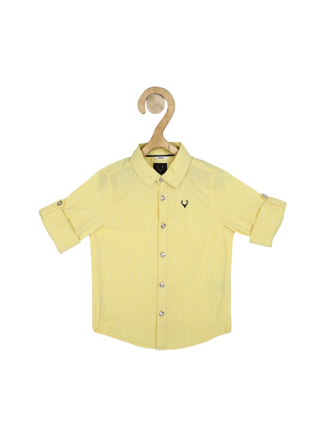 

Allen Solly Junior Boys Yellow Regular Fit Solid Casual Shirt