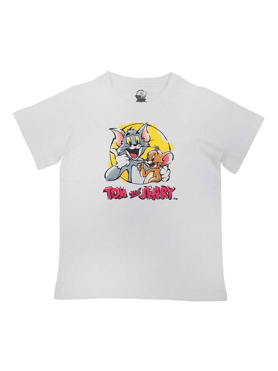 

Tom & Jerry Boys White Printed Round Neck T-shirt