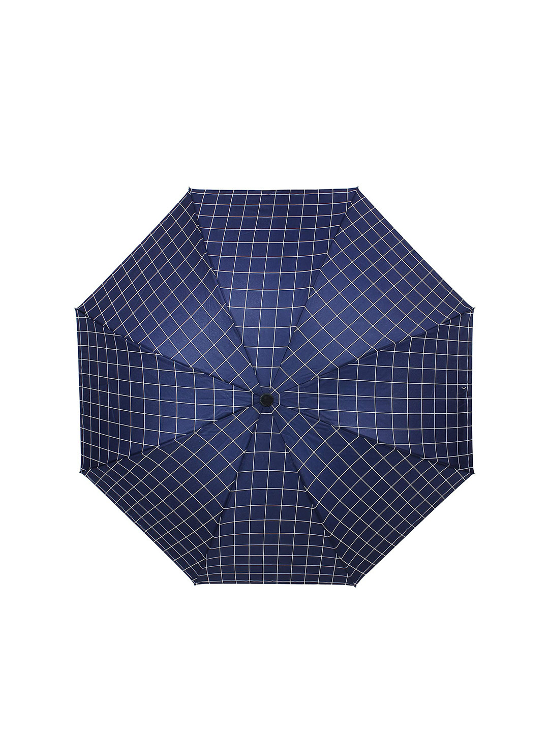 

LOOM LEGACY Navy Blue & White Checked 3-Fold Umbrella