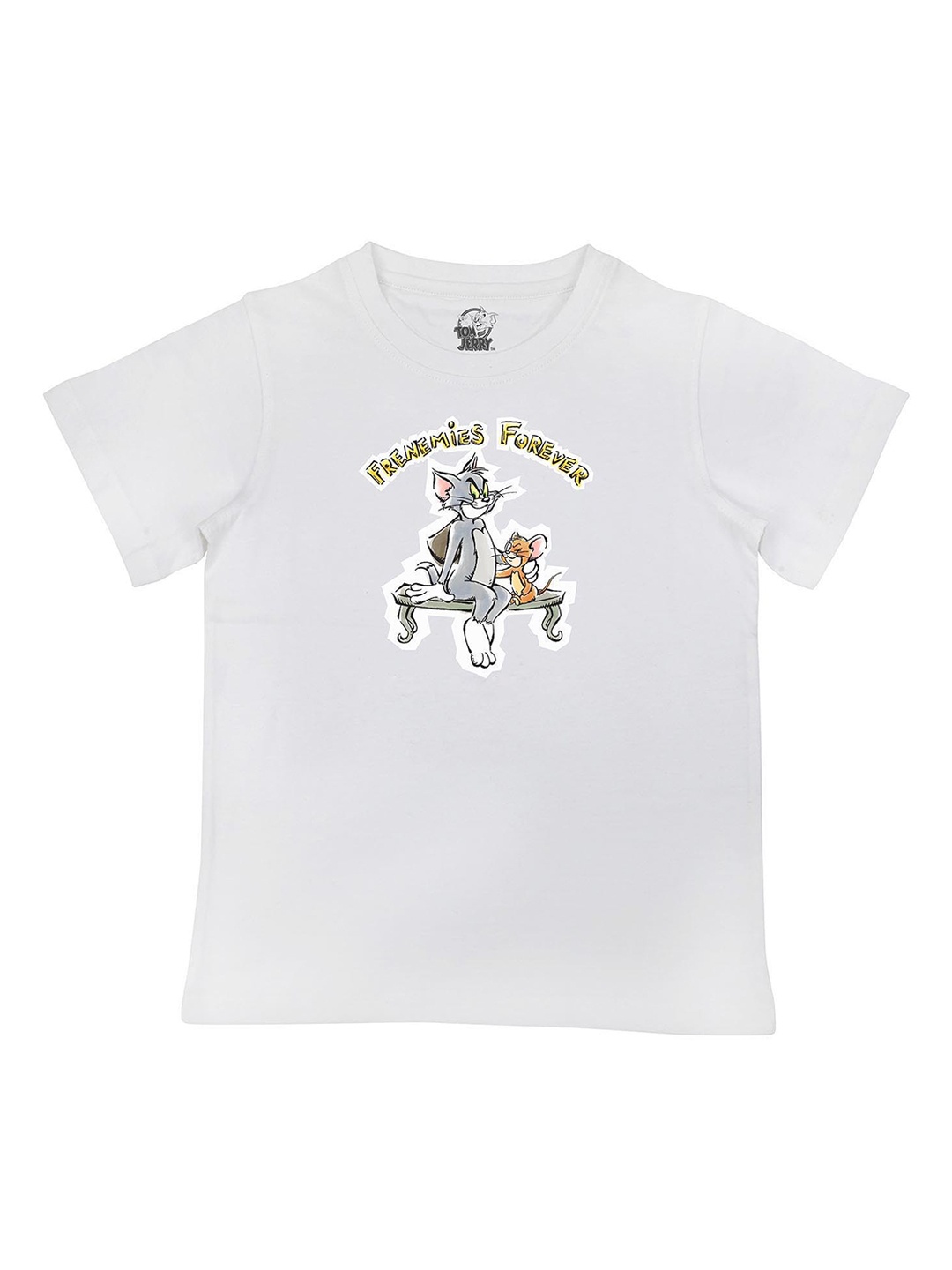 

Tom & Jerry Boys White Printed Round Neck T-shirt