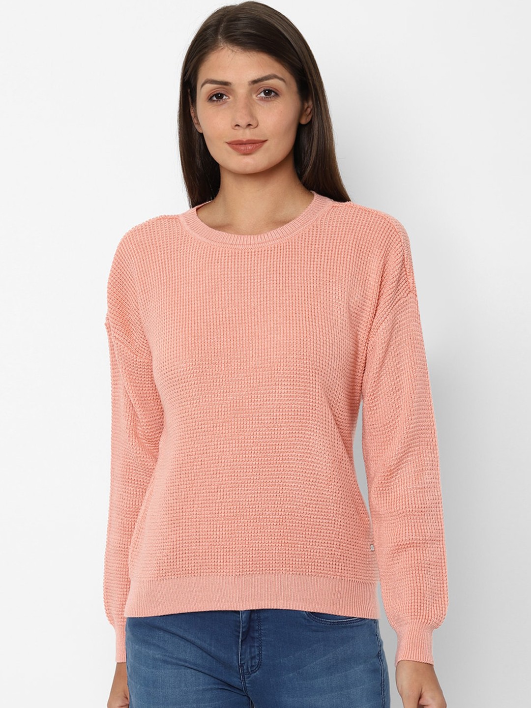 Allen Solly Woman Women Peach-Coloured Pullover Sweater