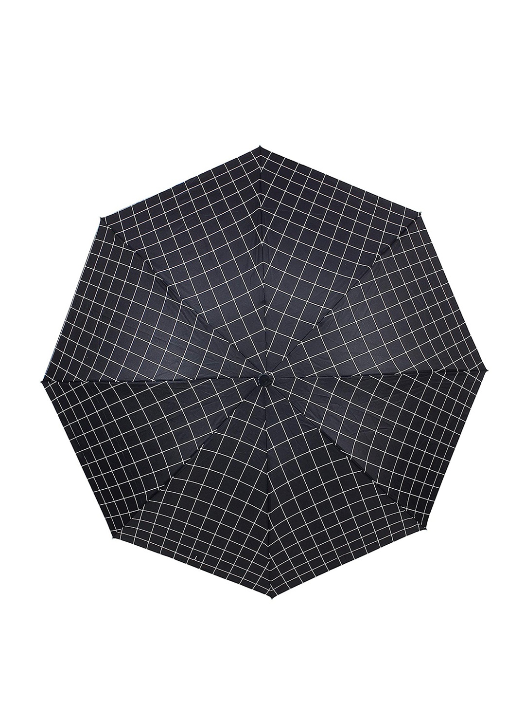 

LOOM LEGACY Unisex Black & White Checked 3-Fold Steel Frame Umbrella