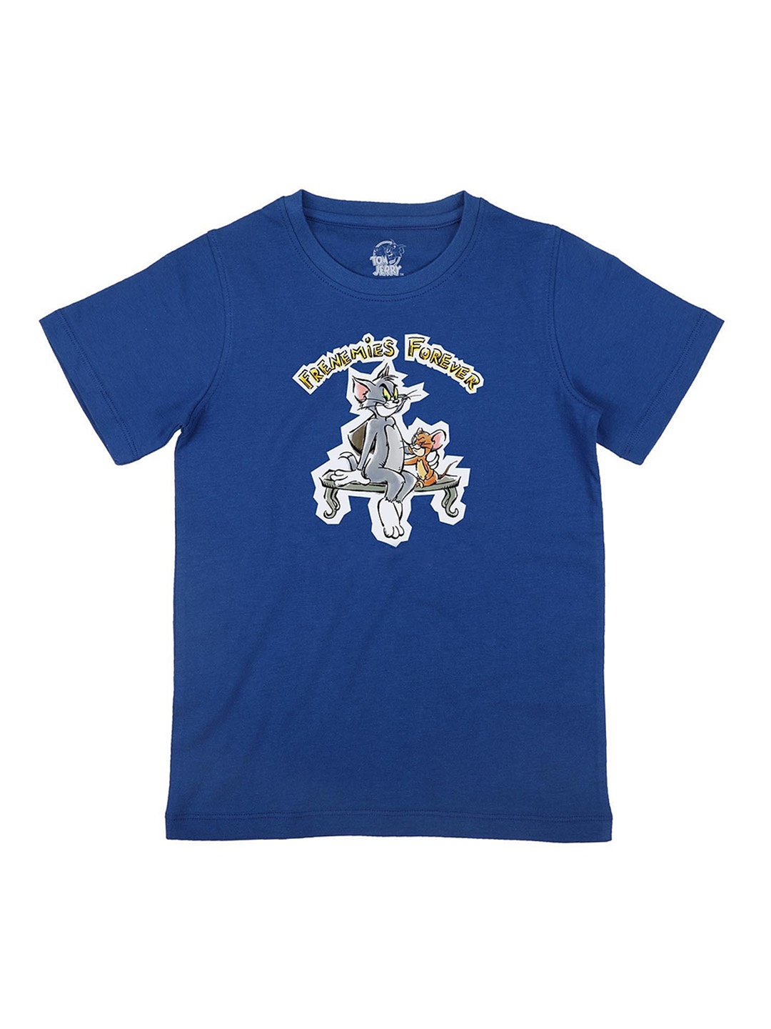 

Tom Jerry Boys Blue Printed Round Neck Cotton Pure Cotton T-shirt