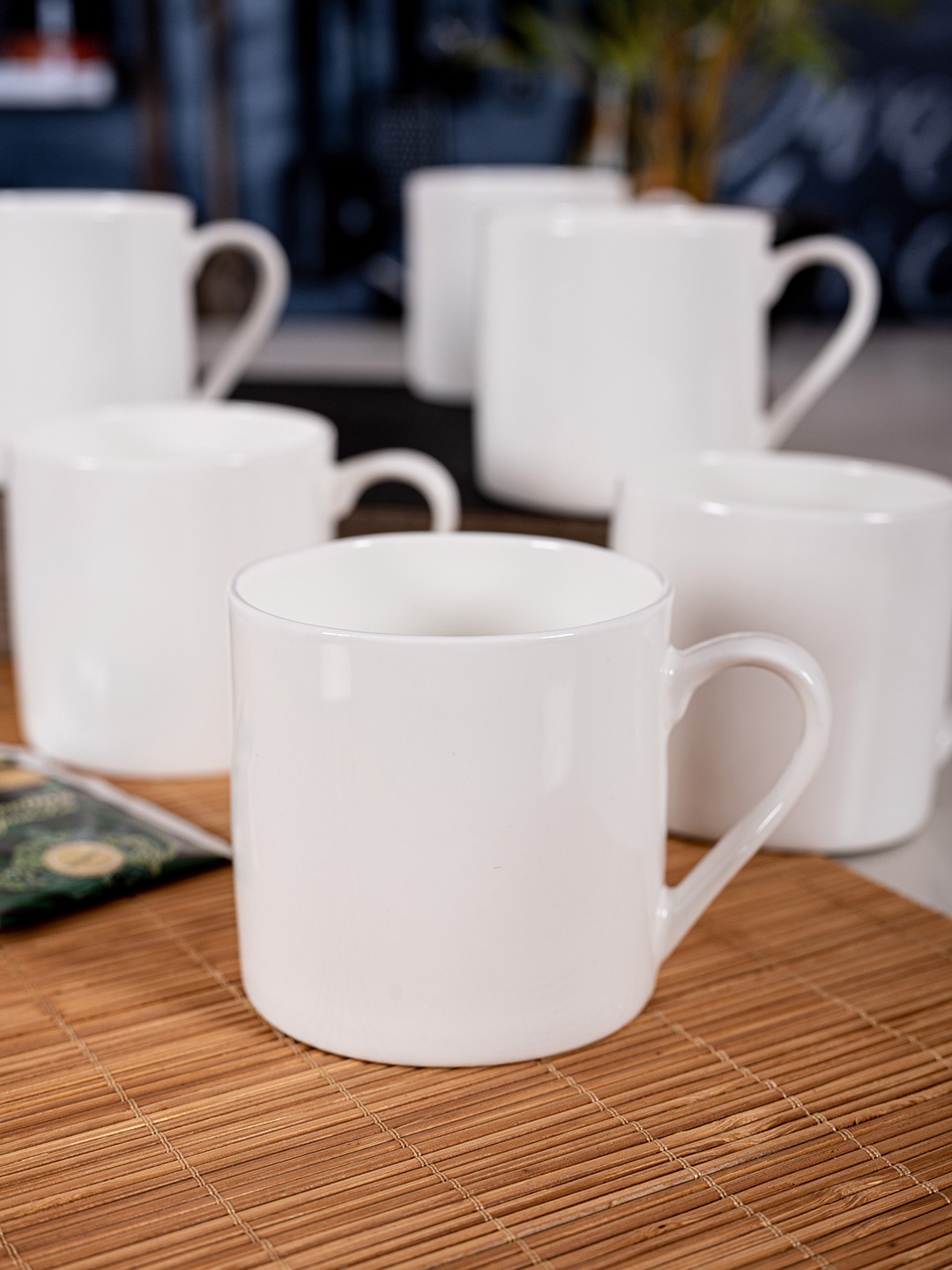 

SONAKI Set Of 6 White Solid Bone China Cups