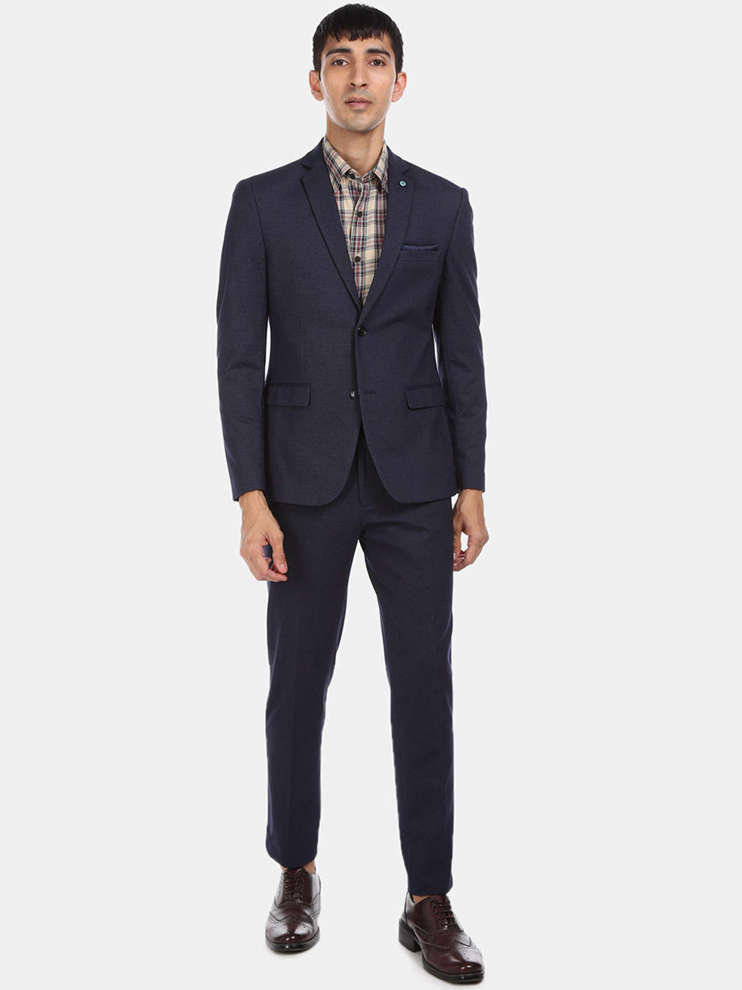 

Arrow Men Blue Solid Single-Breasted Slim-Fit Suit
