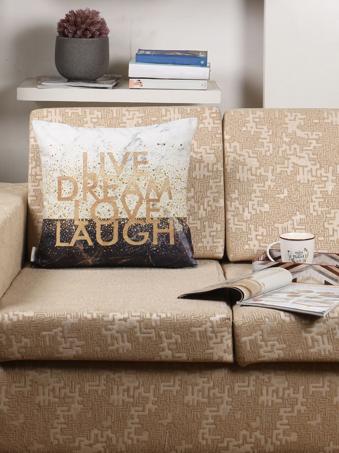 

Sivya White & Black Single Abstract Square Cushion Cover