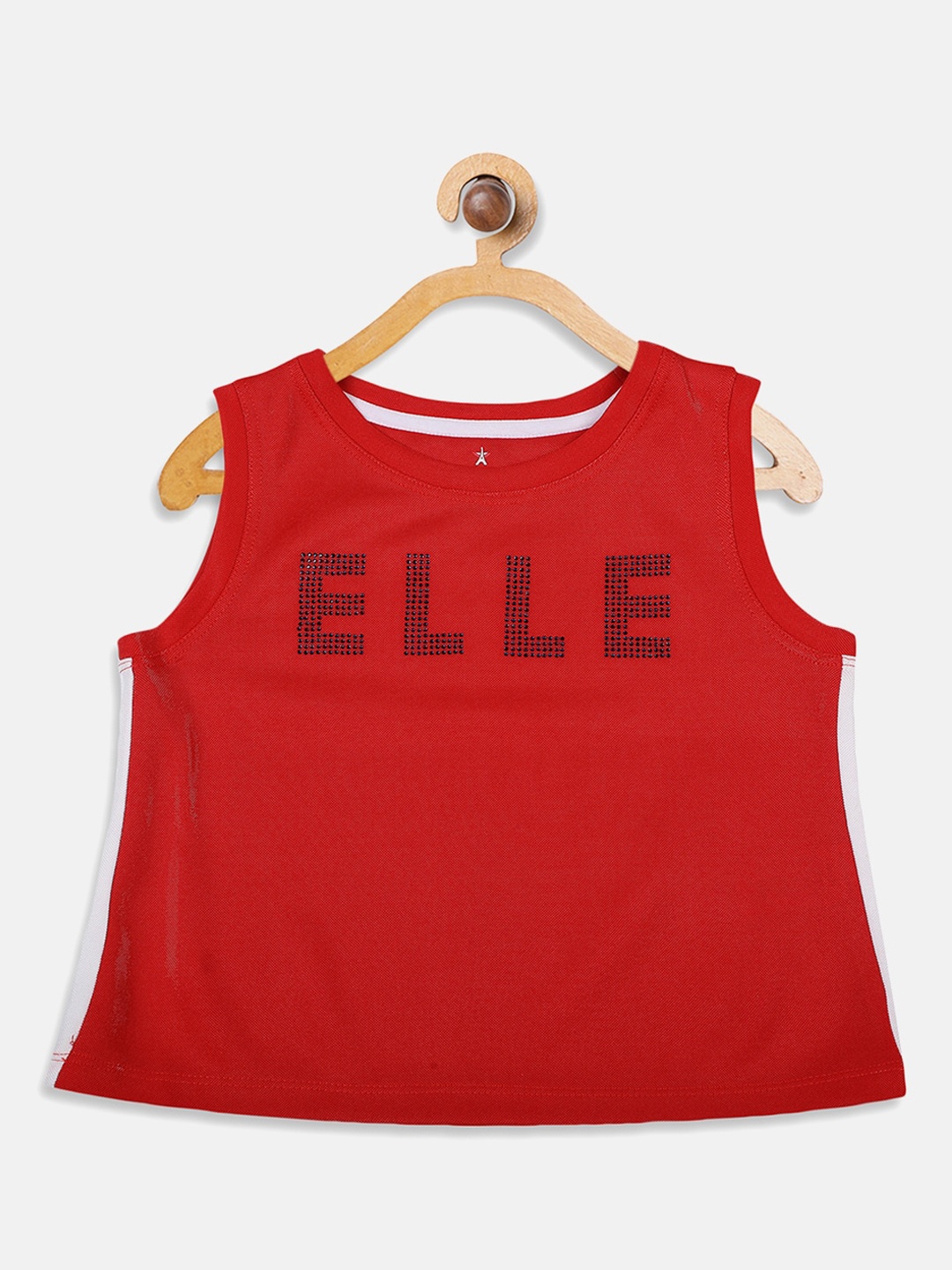 

ELLE Girl Red Brand Logo Printed Top