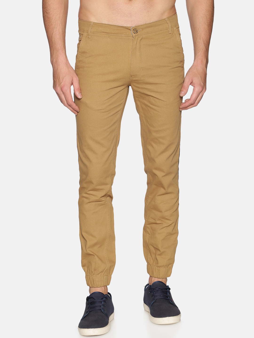 

Chennis Men Khaki Regular Fit Solid Cotton Joggers