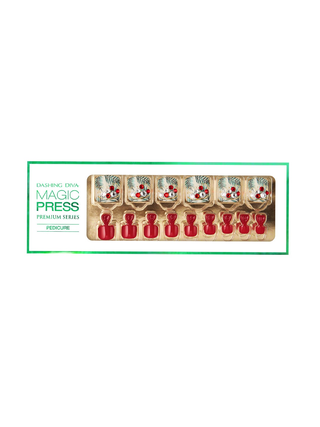 

Dashing Diva Red & White La Havana Magic Press-On Artificial Nails