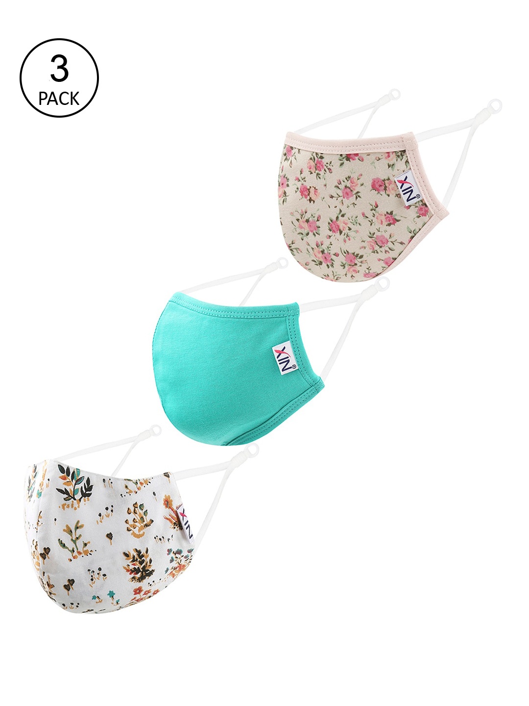 XIN Pack Of 3 Assorted 2-Ply Reusable Cloth Masks