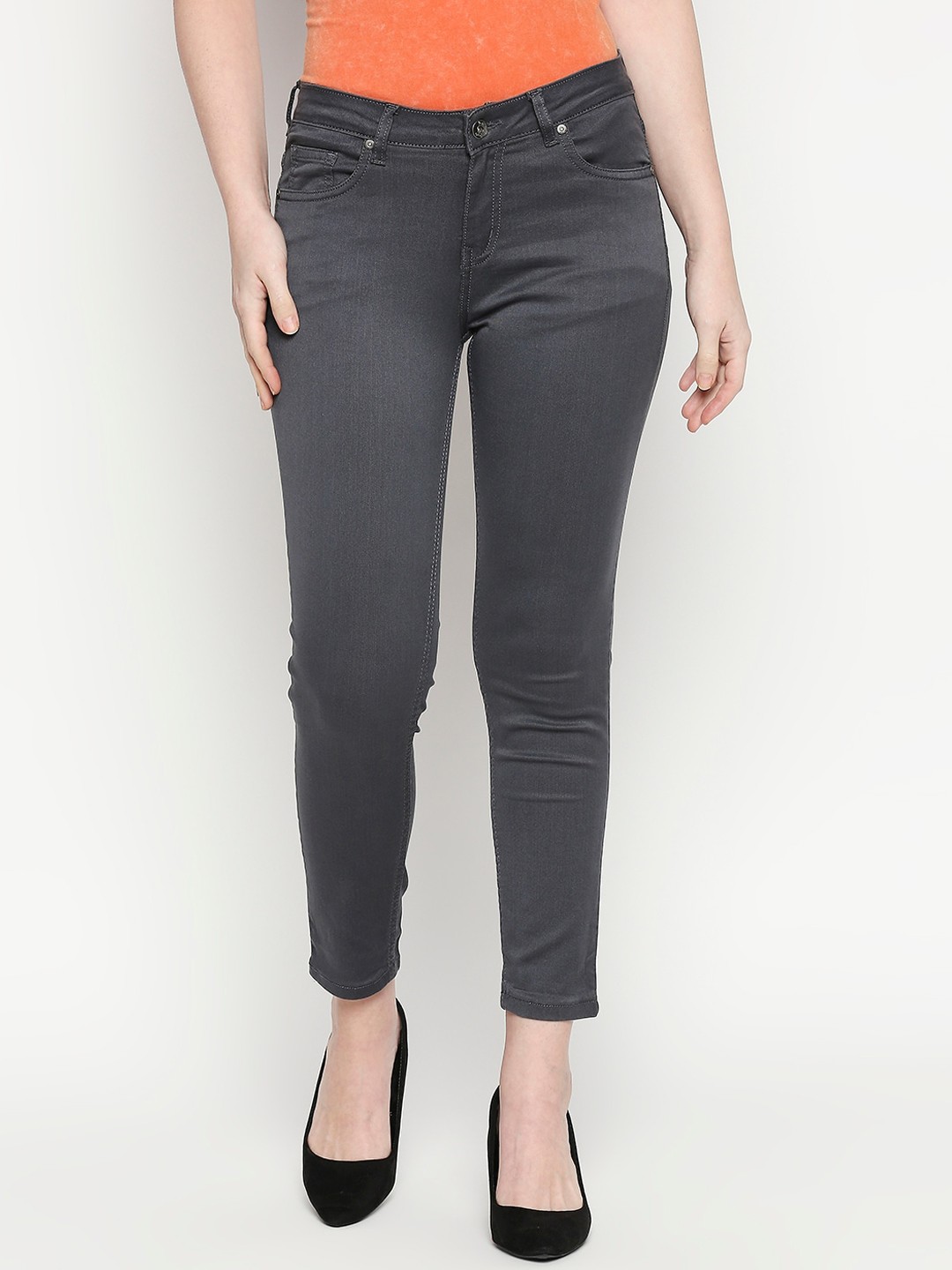

People Women Grey Slim Fit Jeans