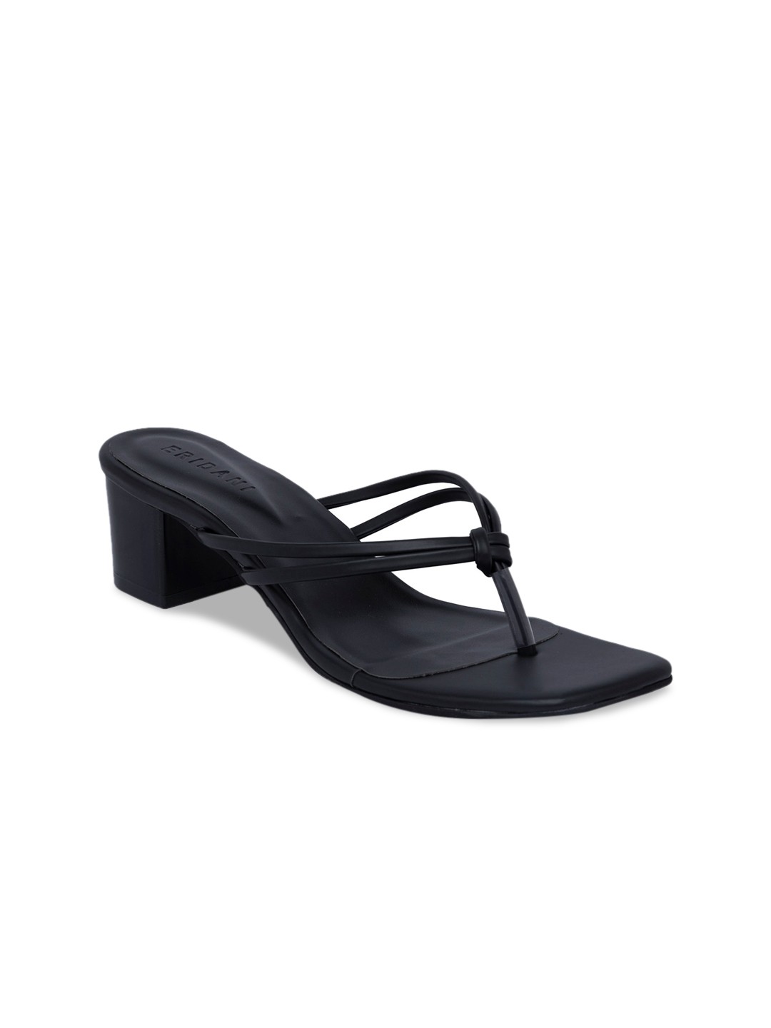 

ERIDANI Women Black Solid Block Heels