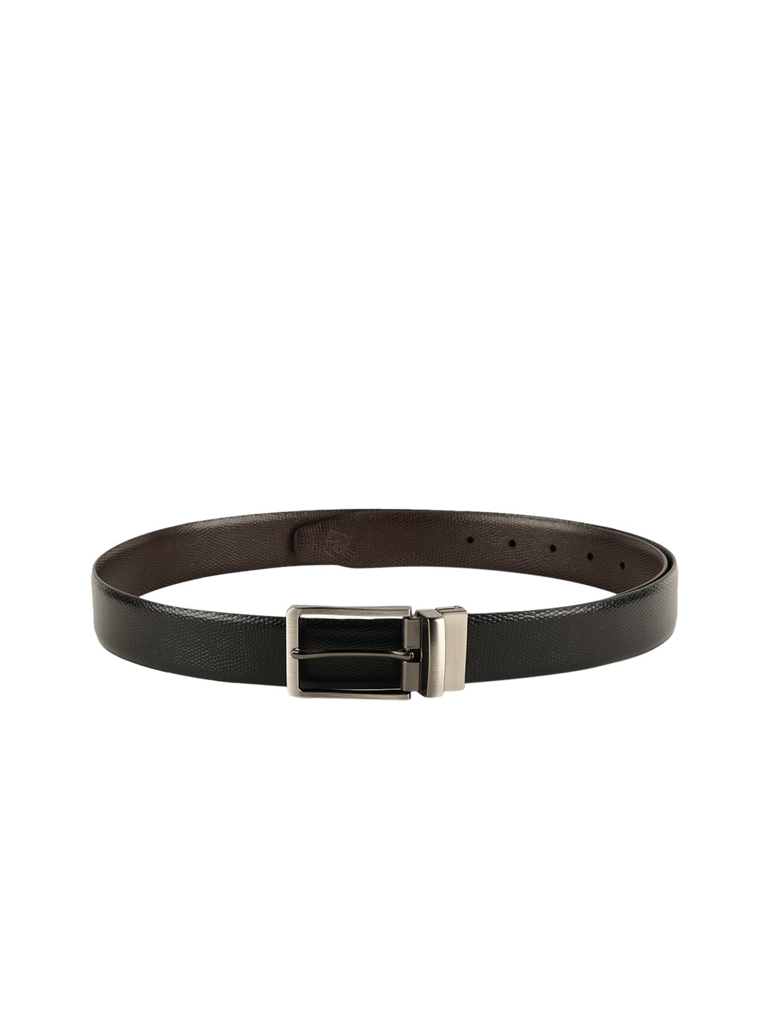 

ZEVORA Men Brown & Black Textured Belt