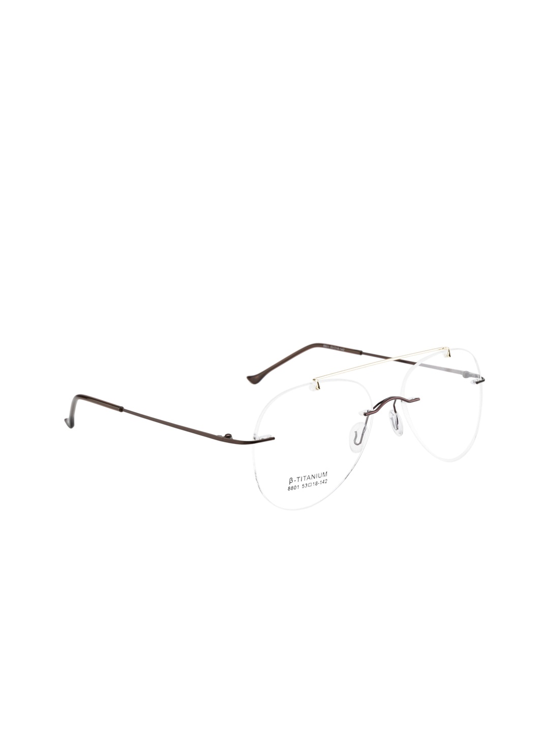 

Clark N Palmer Unisex Copper-Toned Solid Rimless Aviator Frames CNP-8801-C5