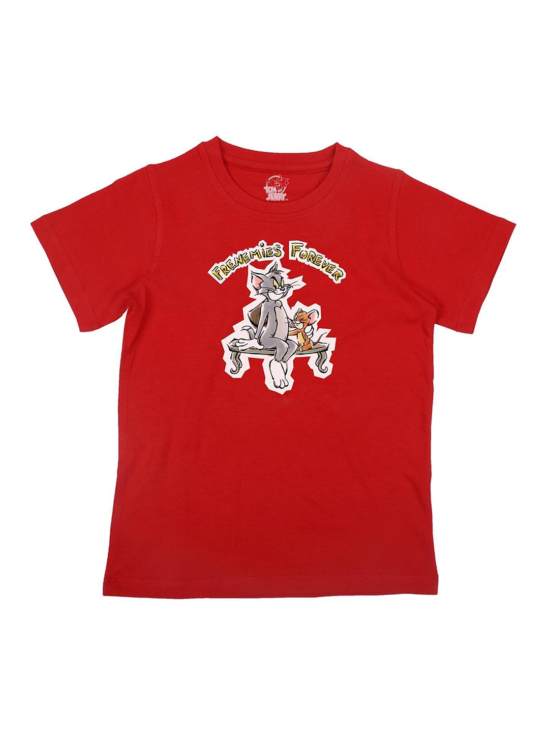 

Tom & Jerry Boys Red Tom & Jerry Printed Round Neck T-shirt