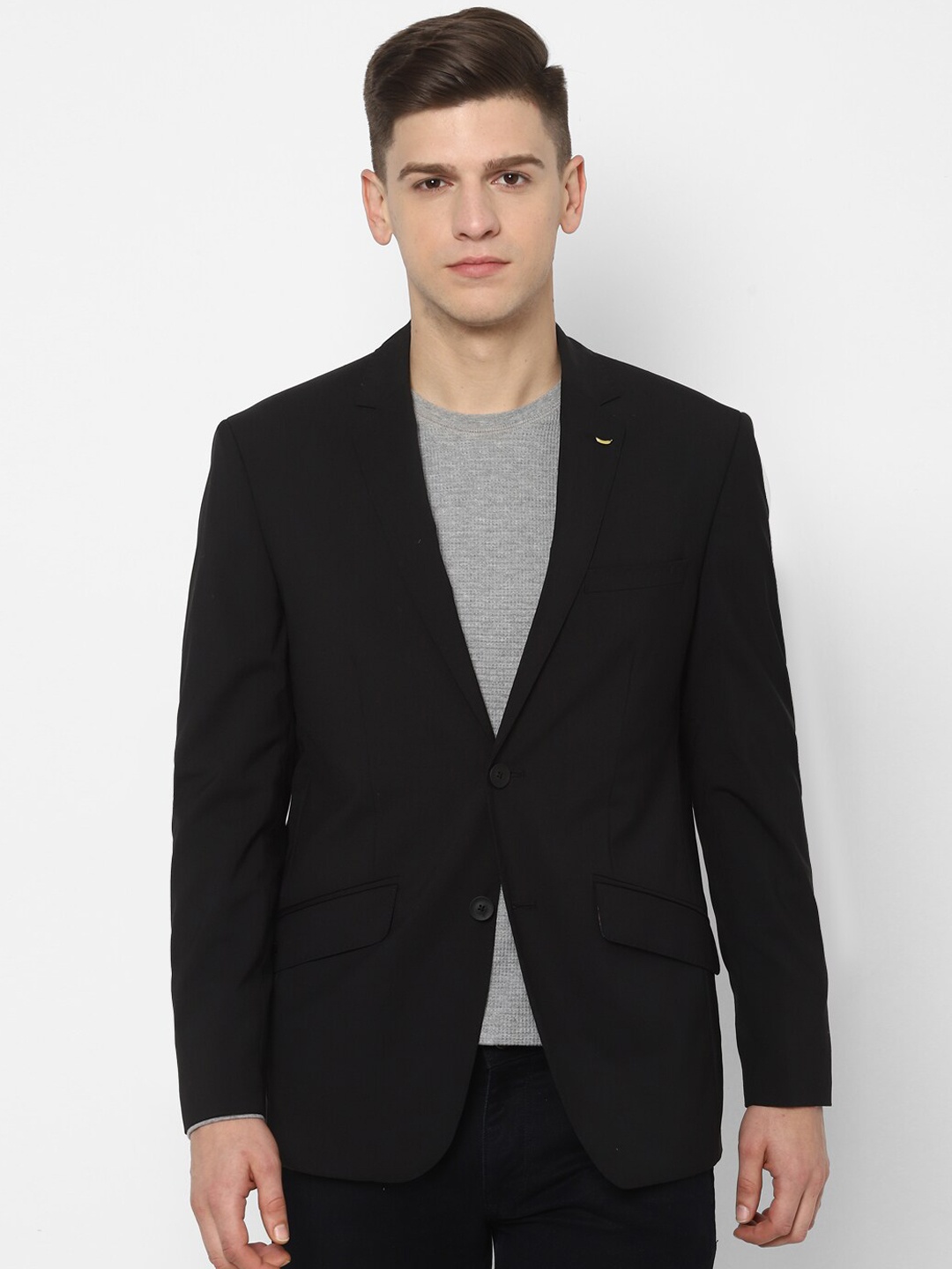 

SIMON CARTER LONDON Men Black Slim-Fit Single-Breasted Formal Blazer