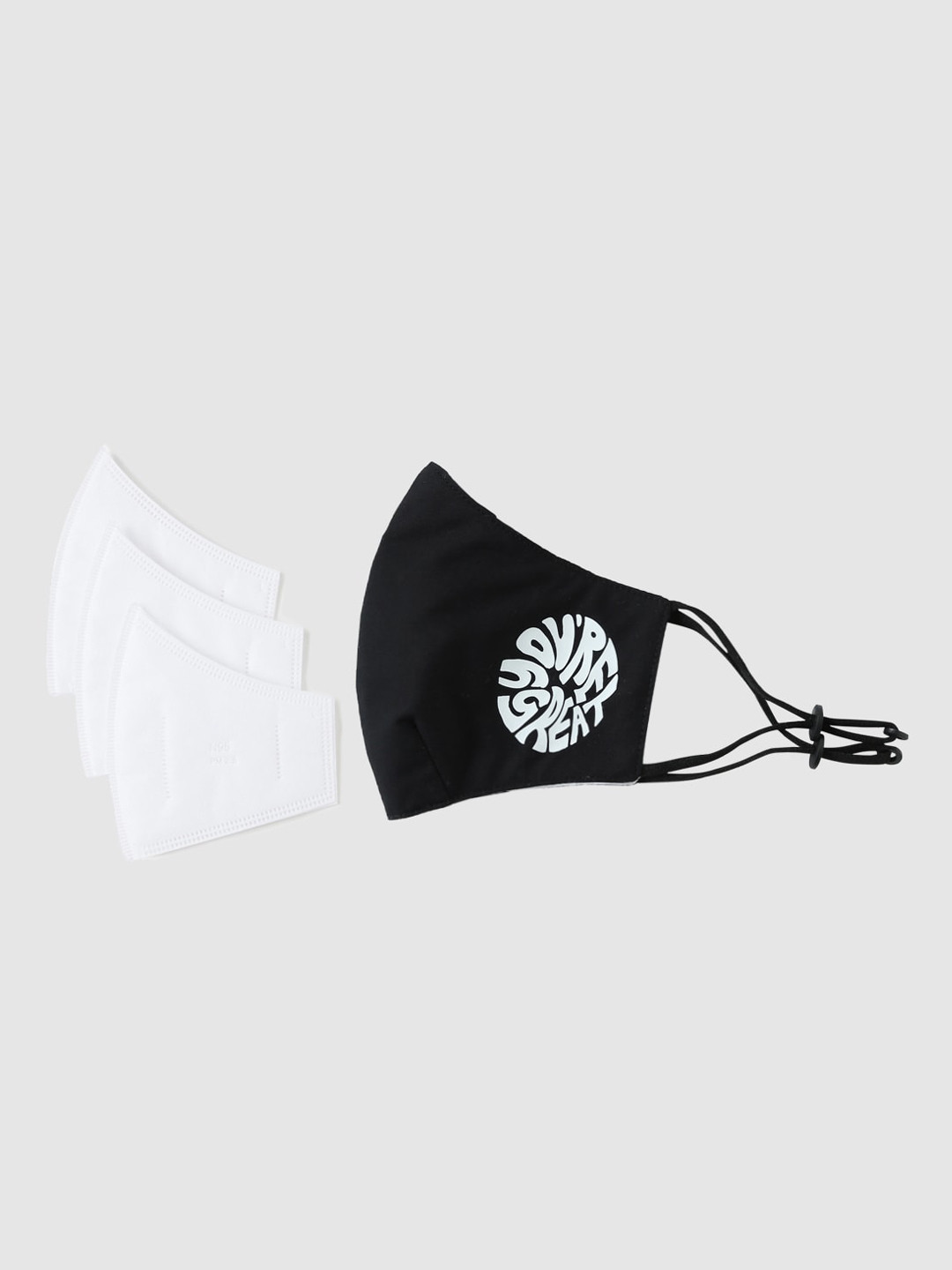 

ONLY Black & White Printed 5-Ply N95 Protective Mask
