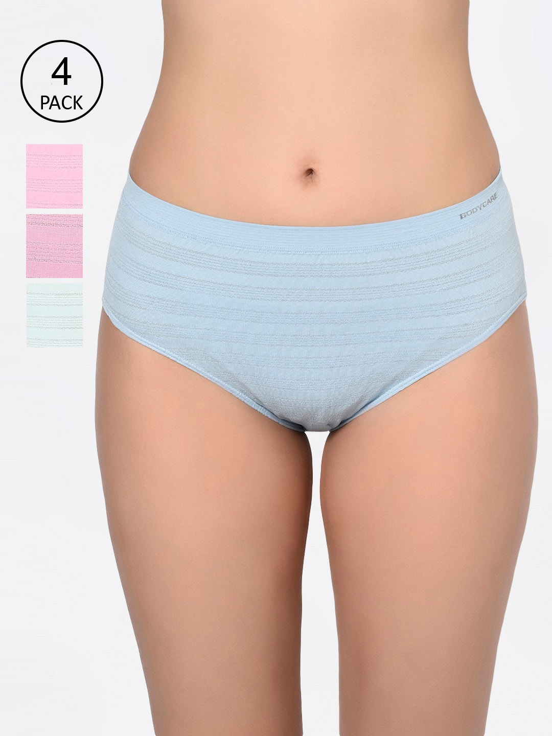 

Bodycare Women Pack Of 6 Assorted Striped Hipster Briefs S-36-6pcs
