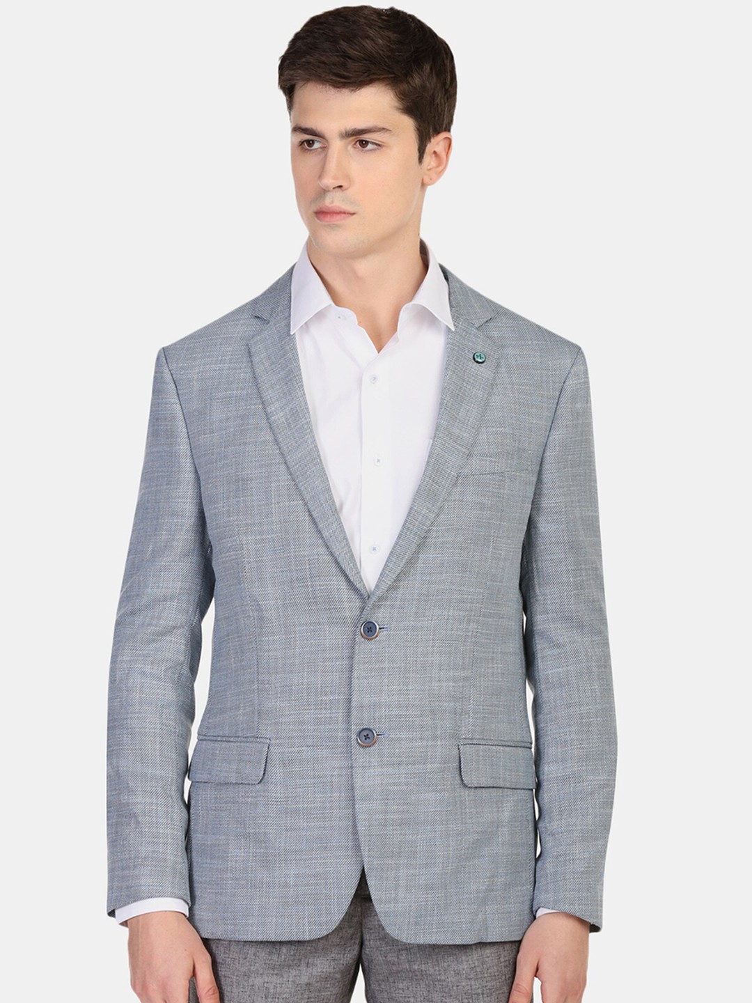 

Arrow New York Men Grey Solid Slim-Fit Single-Breasted Casual Blazer