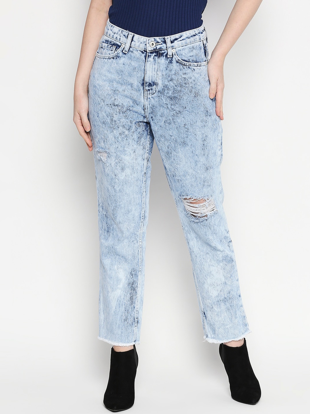 

People Women Blue Straight Fit Jeans
