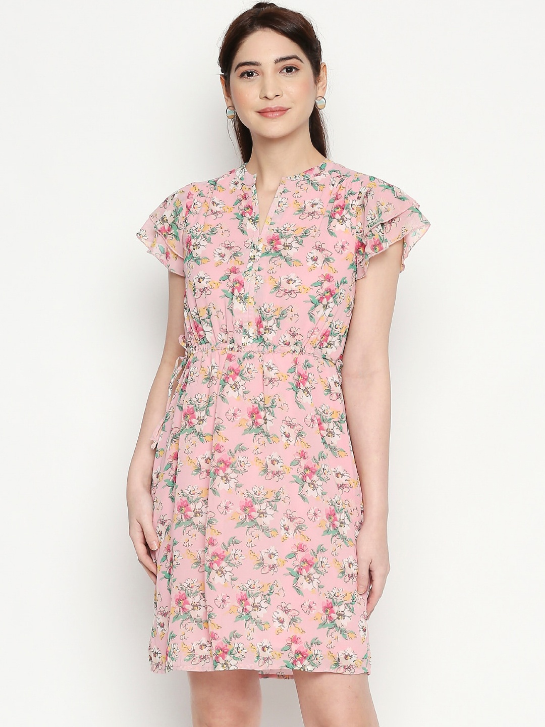 

People Women Pink Printed Sheath Dress