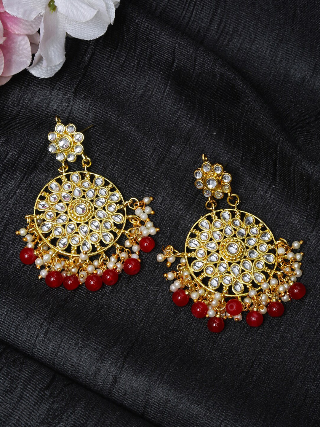 

Shining Diva Gold-Toned Circular Chandbalis