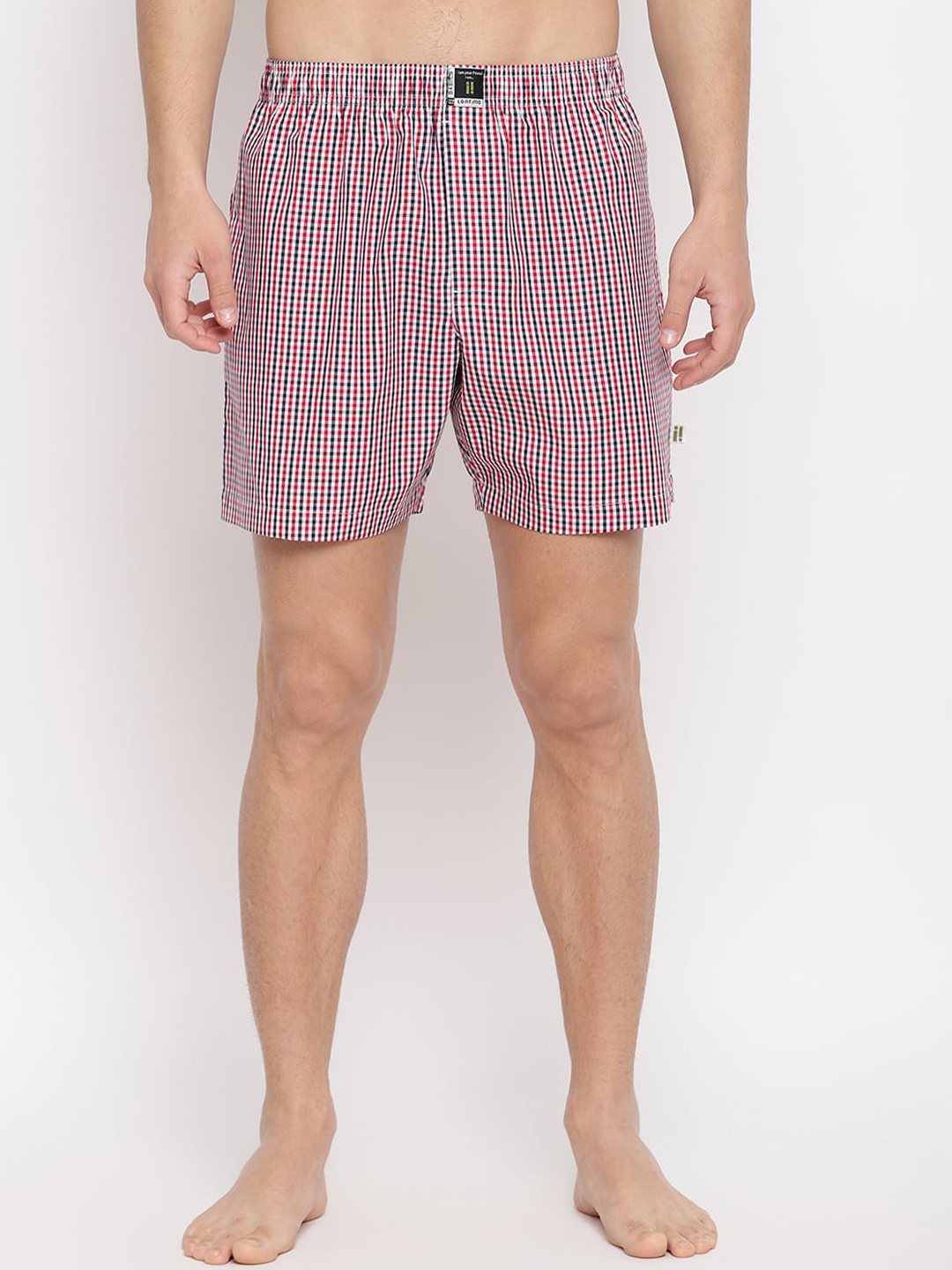 

La Intimo Men White & Red Checked Checky Chic Boxers LI6ILBD060