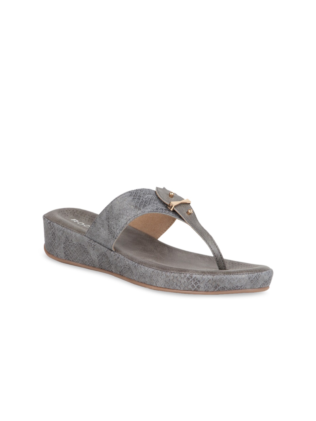 

Rocia Women Grey Textured Comfort Heels