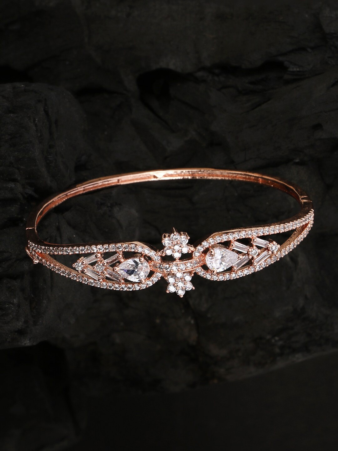 

Adwitiya Collection Rose Gold-Plated 24CT Handcrafted Bangle-Style Bracelet