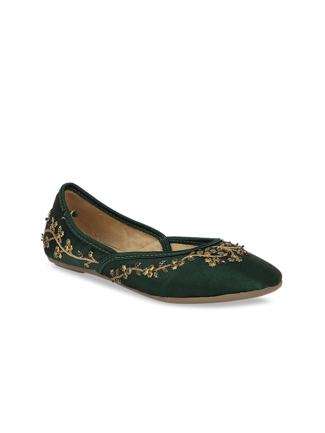 

Marie Claire Women Green Embellished Fabric Ballerinas