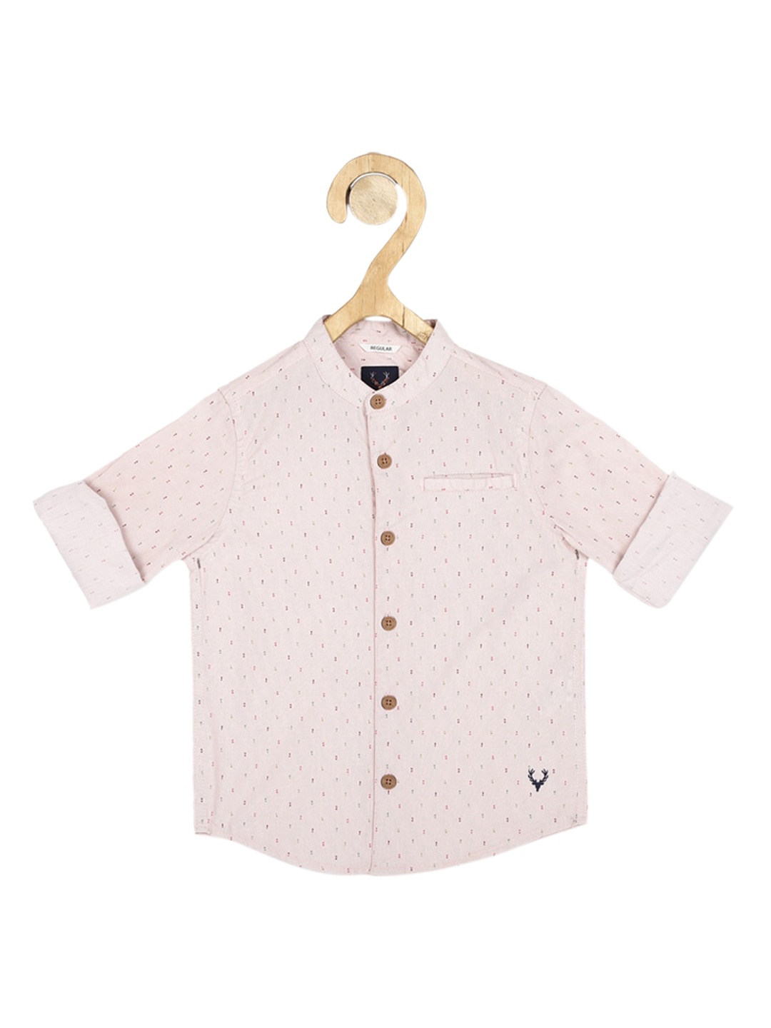 Allen Solly Junior Boys Pink Regular Fit Printed Casual Shirt