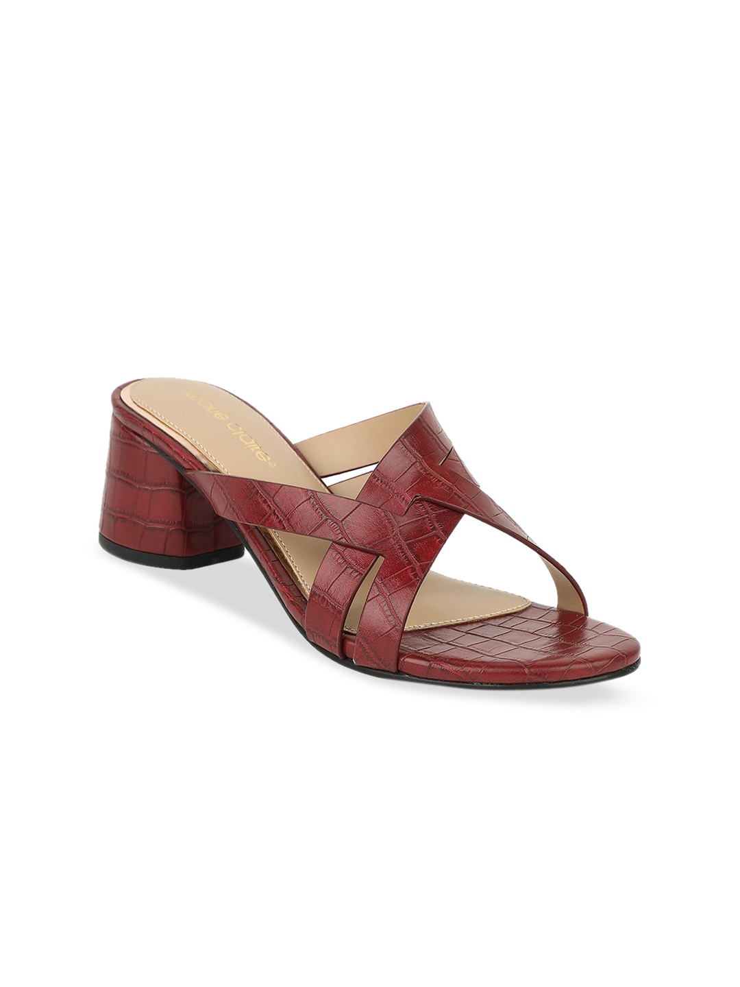 

Marie Claire Women Burgundy Textured Block Heels