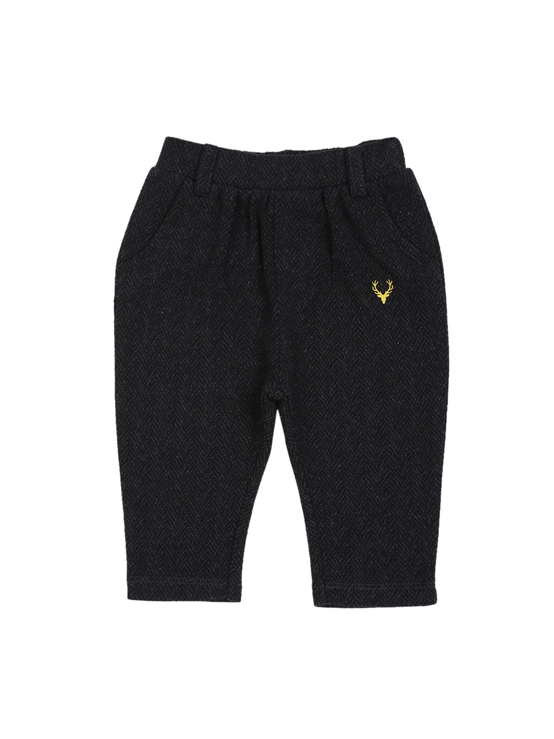 

Allen Solly Junior Boys Black Regular Fit Printed Regular Trousers