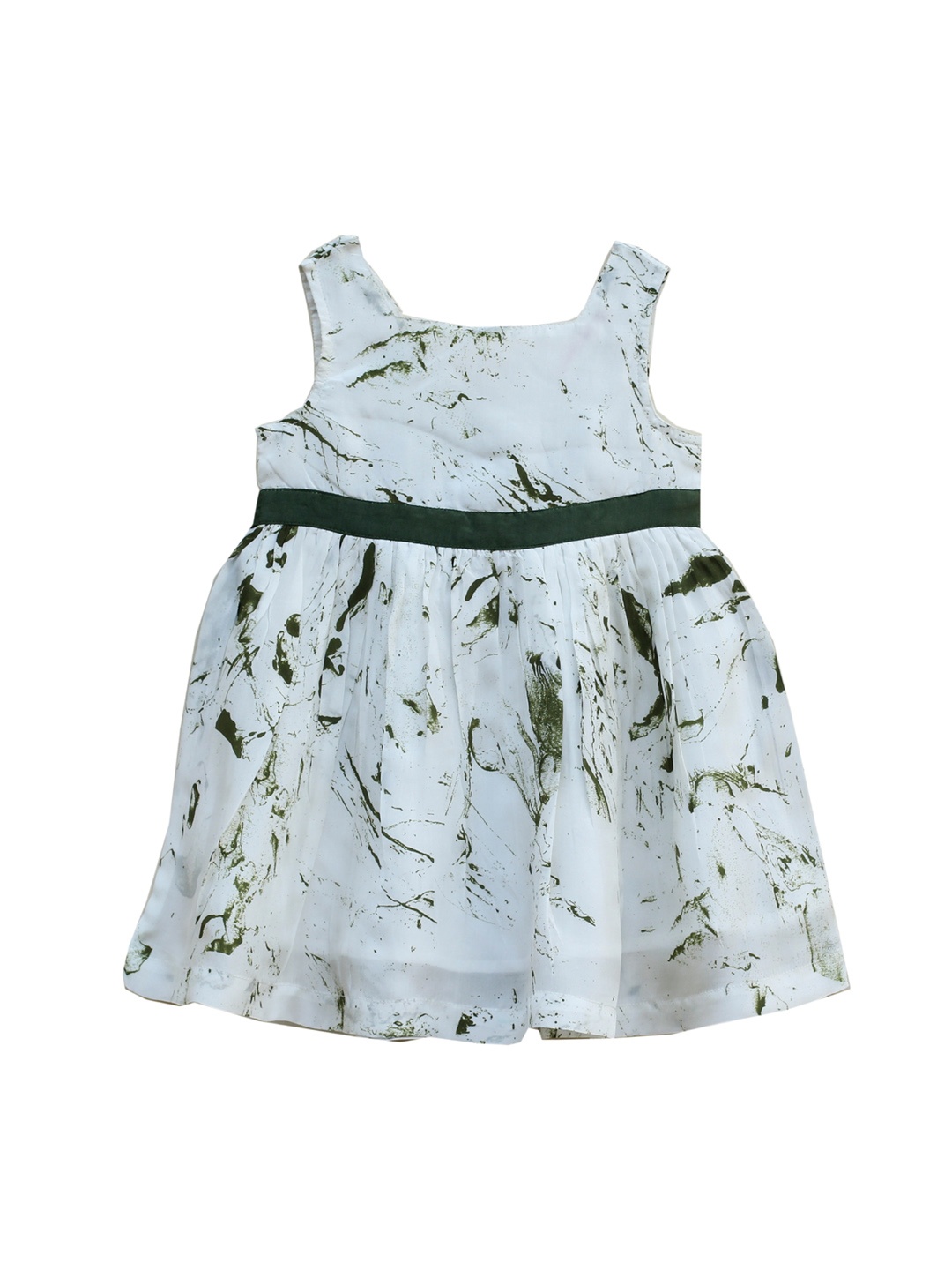 

My Little Lambs Girls White Printed Pinafore Dress