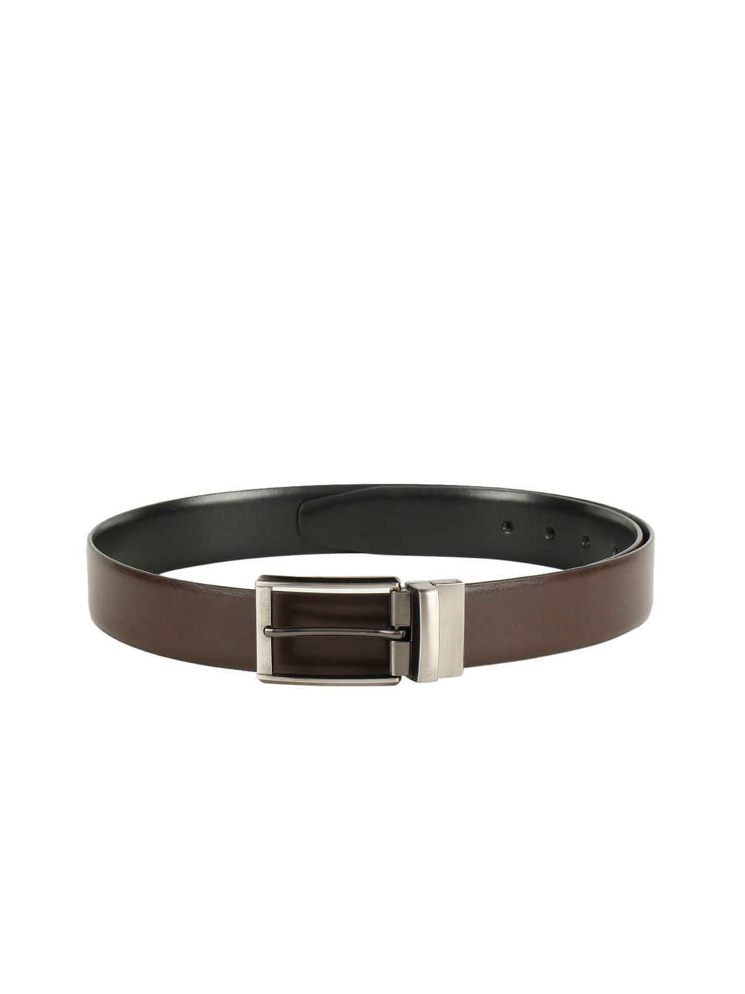 

ZEVORA Men Brown & Black Solid Reversible Belt