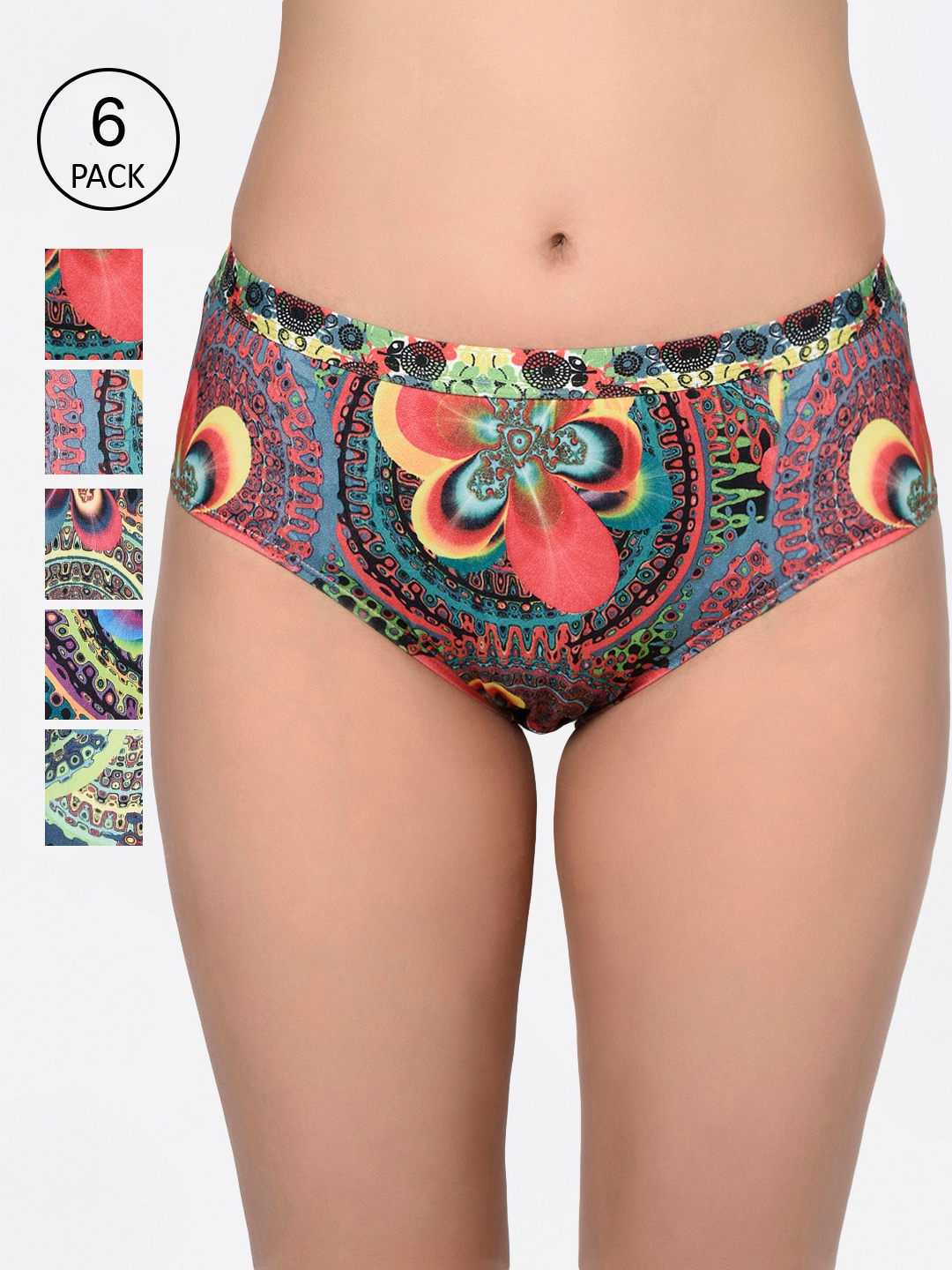 

Bodycare Women Pack Of 6 Assorted Hipster Briefs-6636